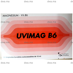 medicament UVIMAG B6 500 mg/125 mg20 ampoules de 10 ml maroc