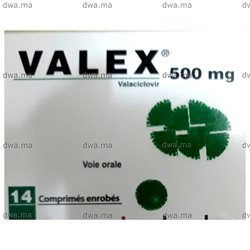 medicament VALEX500 Mg Comprime enrobéBoite de 14 comprimés enrobés maroc