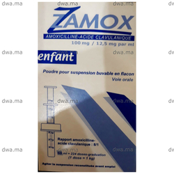 medicament ZAMOX100 MG / 12.5 MGFlaccon de 60 ml maroc