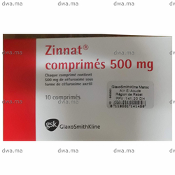 medicament ZINNAT500 MGBoîte de 10 comprimés maroc