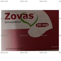 medicament ZOVAS20 mg Comprimé pelliculéBoîte de 30 maroc