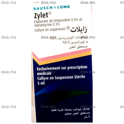 medicament ZYLET0,5%/0,3%Flacon de 5 ml maroc