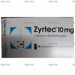 medicament ZYRTEC10 mgBoîte de 15 maroc