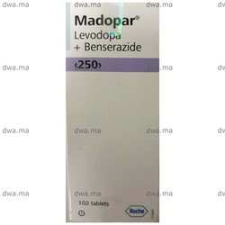 medicament MADOPAR250 MGBoîte de 100 ( Lévodopa 200MG | Bensérazide : 50MG) maroc